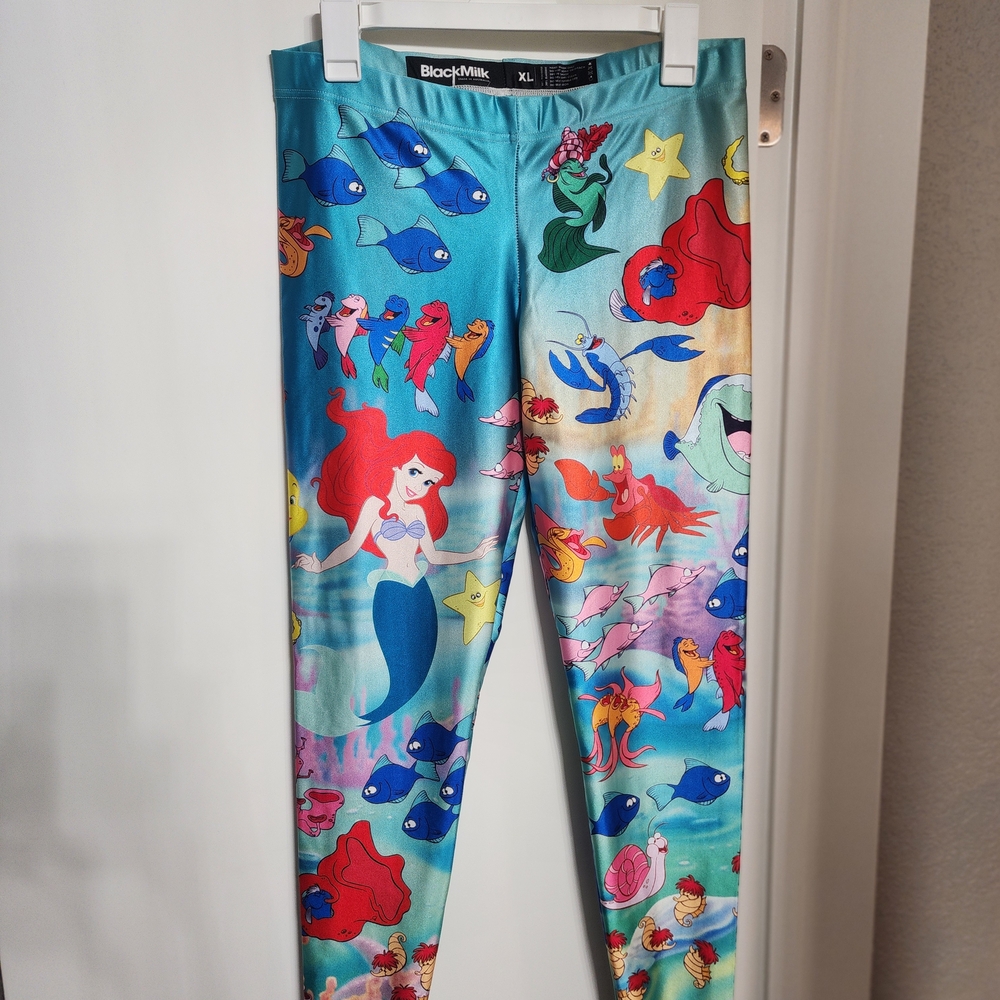 BlackMilk Teal Blue & Multi Ariel The Little Mermaid Leggings